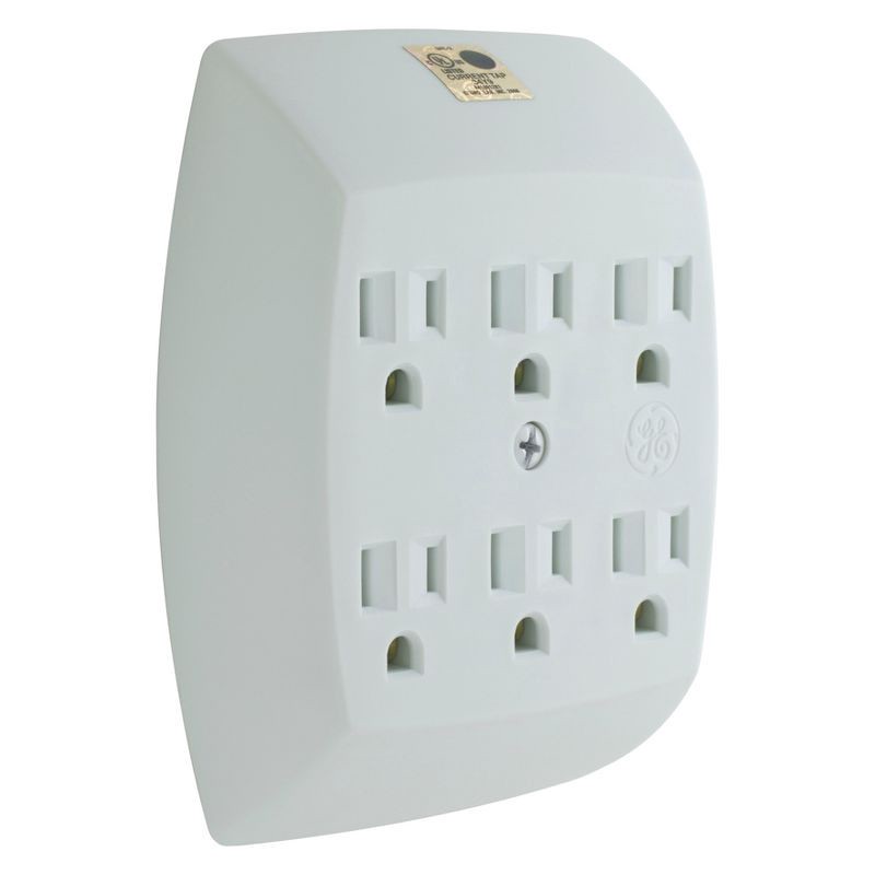 slide 4 of 6, General Electric GE 6 Outlet Grounded Wall Tap White, 1 ct