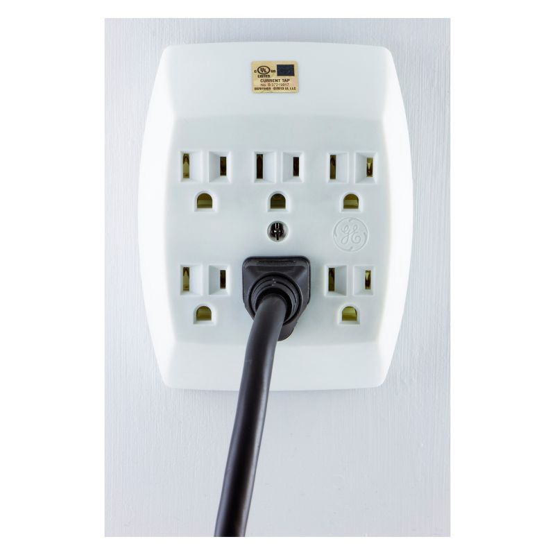slide 6 of 6, General Electric GE 6 Outlet Grounded Wall Tap White, 1 ct