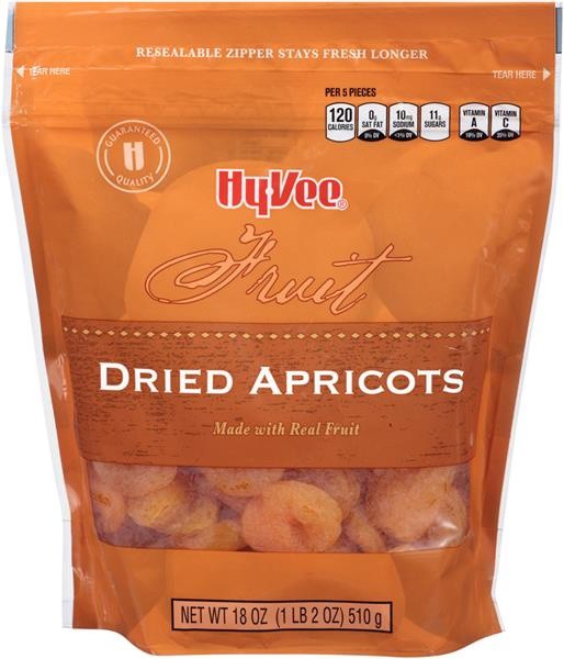 slide 1 of 1, Hy-Vee Dried Apricots, 18 oz