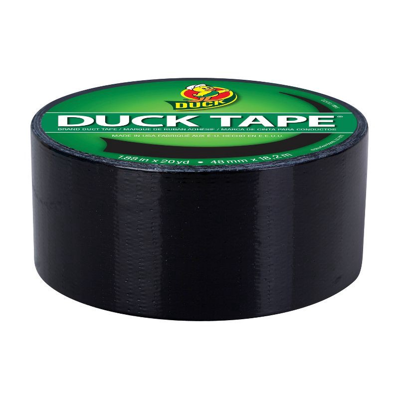 slide 2 of 10, Duck 1.88" x 20yd Duct Industrial Tape Black: Heavy Duty Adhesive, General Use, 60ft Length, 60 ft