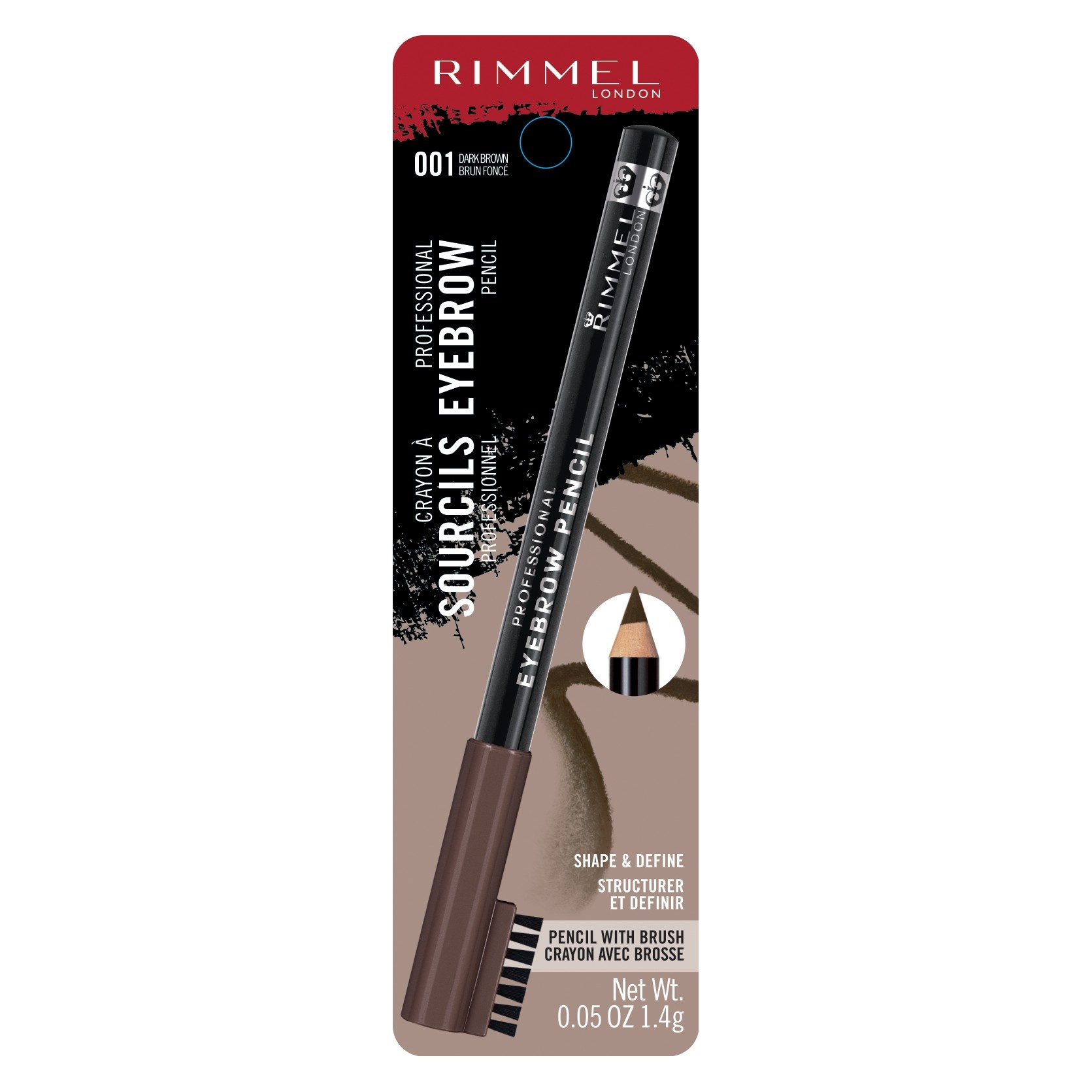 slide 1 of 1, Rimmel Professional Brow Liner - Dark Brown, 1 ct