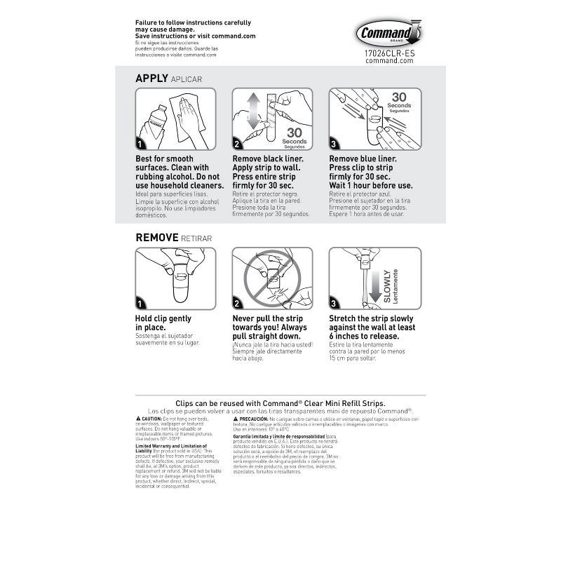 slide 8 of 11, Command Clear Decorating Clips Value Pack, Damage Free Hanging of Christmas Decorations, 40 Decorating Clips, 1 ct