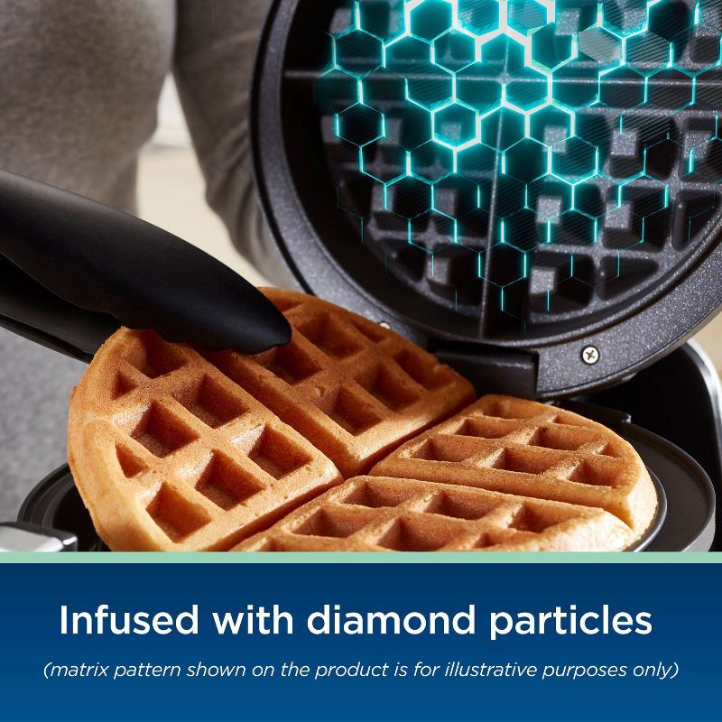 slide 3 of 8, Oster DiamondForce Nonstick Flip Waffle Maker - Silver, 1 ct