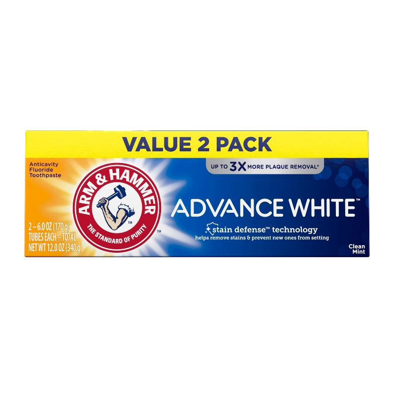 slide 1 of 15, ARM & HAMMER Advance White Extreme Whitening Toothpaste - 6oz/2ct, 2 ct; 6 oz