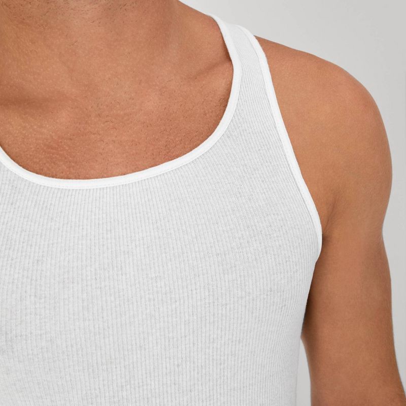 slide 3 of 6, Hanes Men's 6pk Tanks - White XL, 6 ct