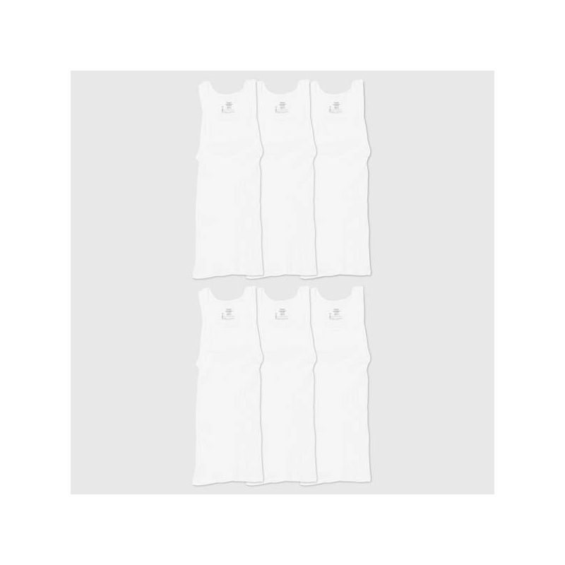 slide 1 of 6, Hanes Men's 6pk Tanks - White XL, 6 ct