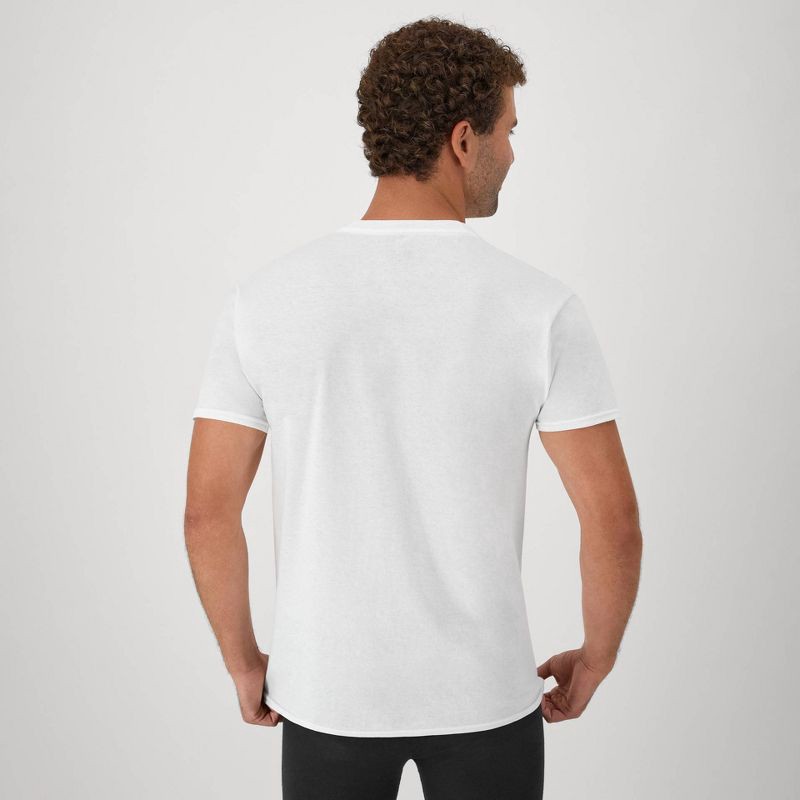 slide 8 of 8, Hanes Men's 6pk V-Neck T-Shirt - White - L: Tagless, Moisture Wicking, Breathable Cotton,, 6 ct