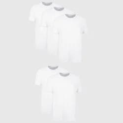 Hanes Men's Crewneck T-Shirt 6pk - White M: Tagless, Moisture Wicking