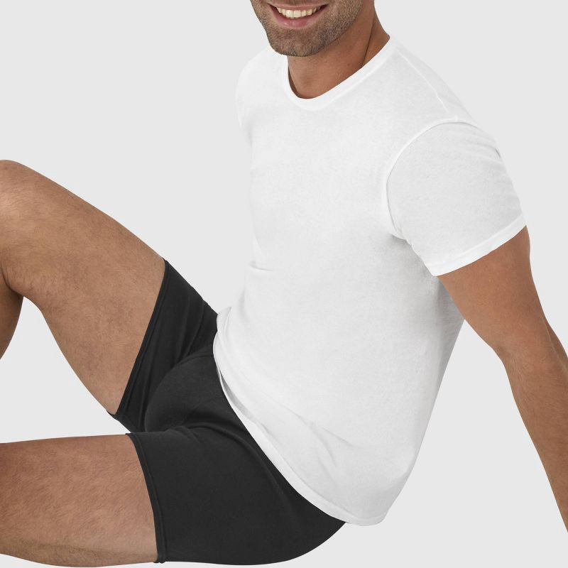 slide 3 of 6, Hanes Men's Crewneck T-Shirt 6pk - White L: 100% Cotton, Lightweight, Tagless, Moisture Wicking,, 6 ct