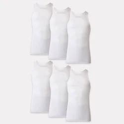 Hanes Men's 6pk Tanks - White S: Cotton Sleeveless Undershirts, Moisture Wicking