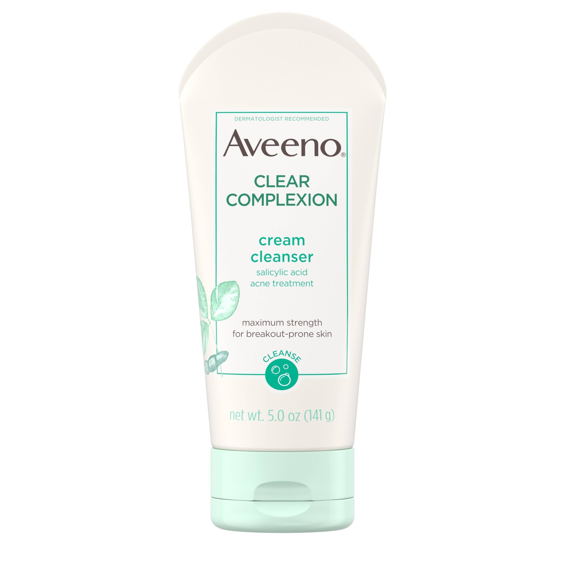 slide 1 of 9, Aveeno Clear Complexion Cream Cleanser with Salicylic Acid, 5 fl oz