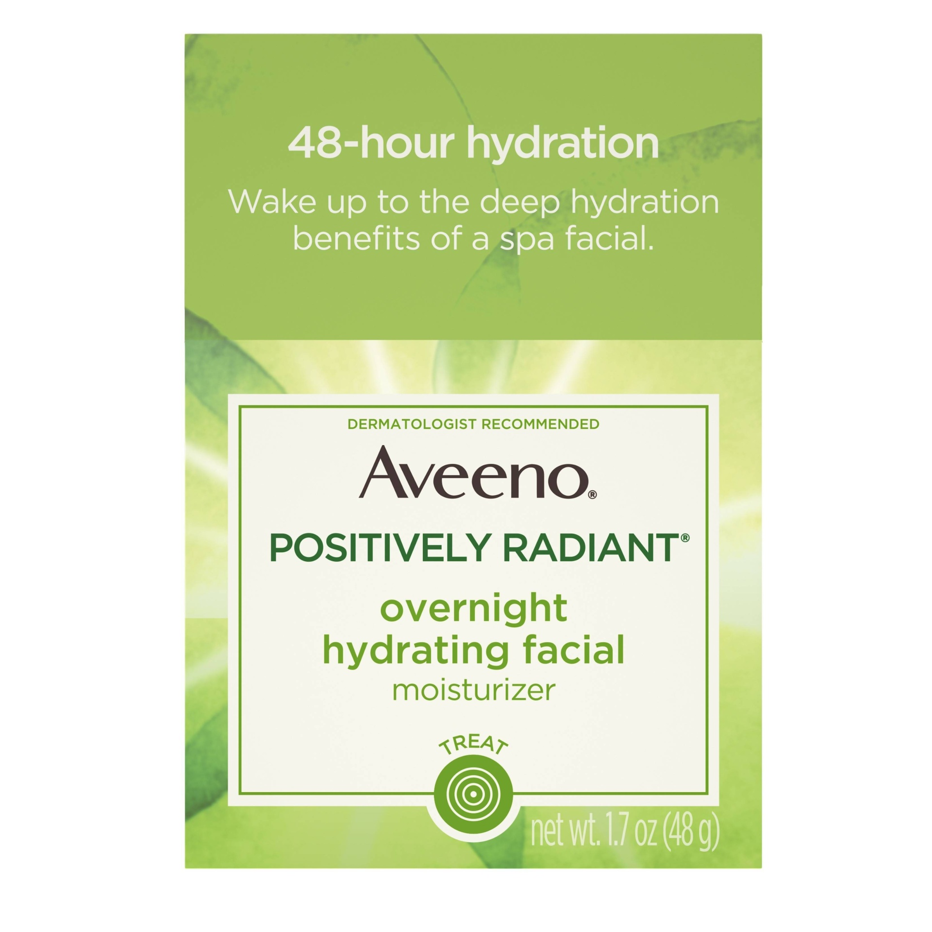 slide 1 of 8, Aveeno Active Naturals Positively Radiant Overnight Hydrating Facial Moisturizer, 1.7 oz