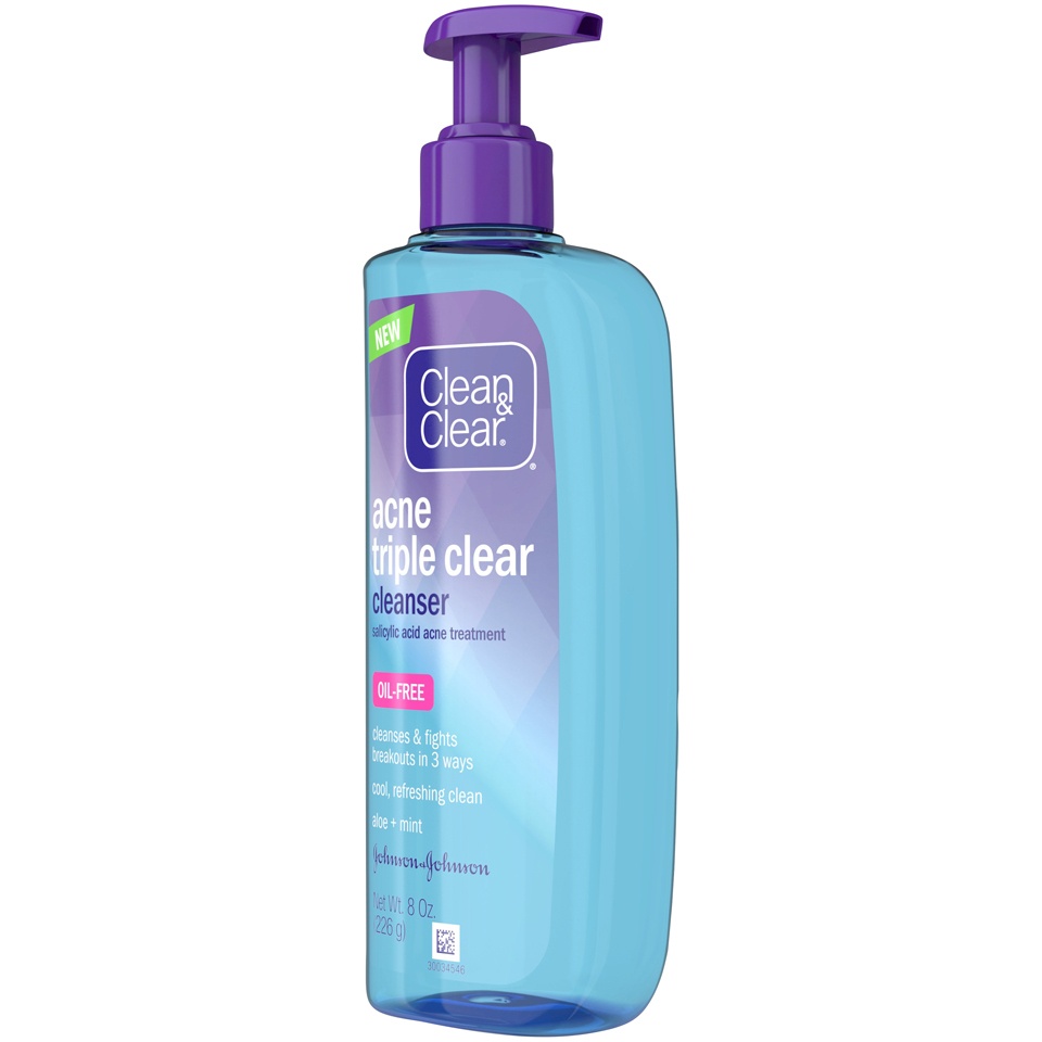 slide 3 of 6, Clean & Clear Acne Triple Clear Cleanser, 8 oz