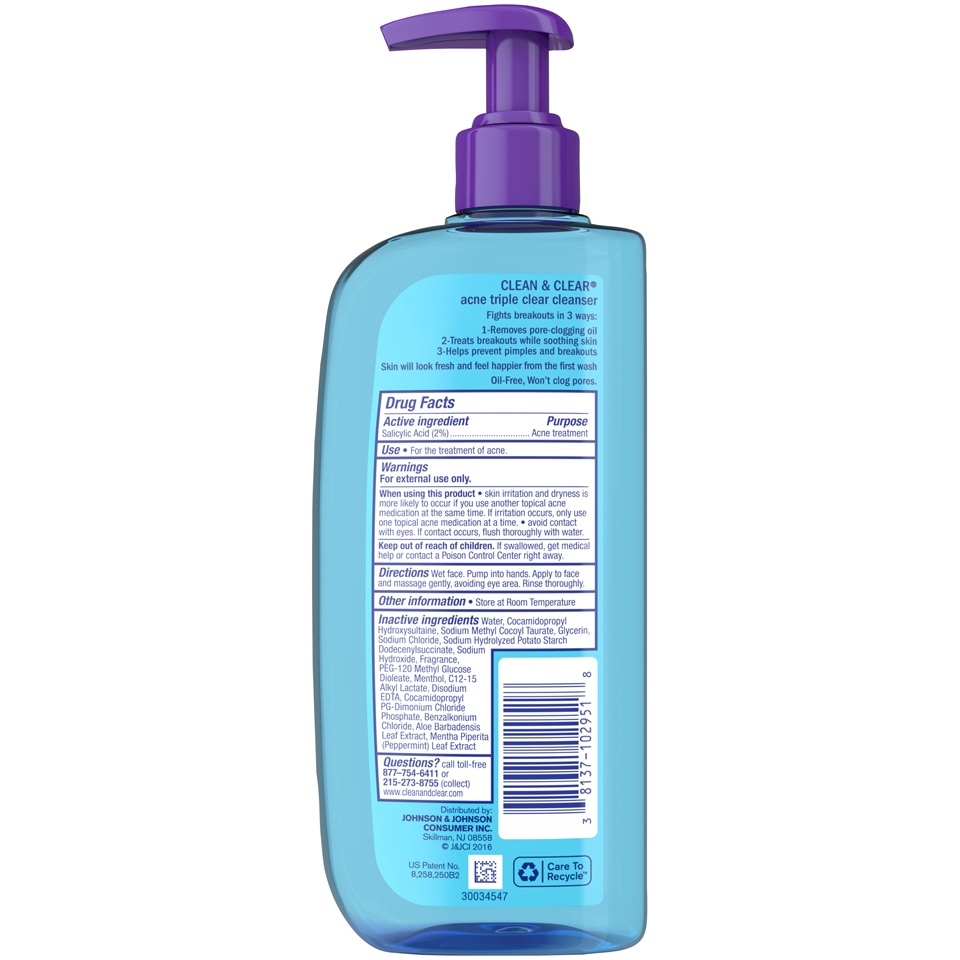 slide 6 of 6, Clean & Clear Acne Triple Clear Cleanser, 8 oz