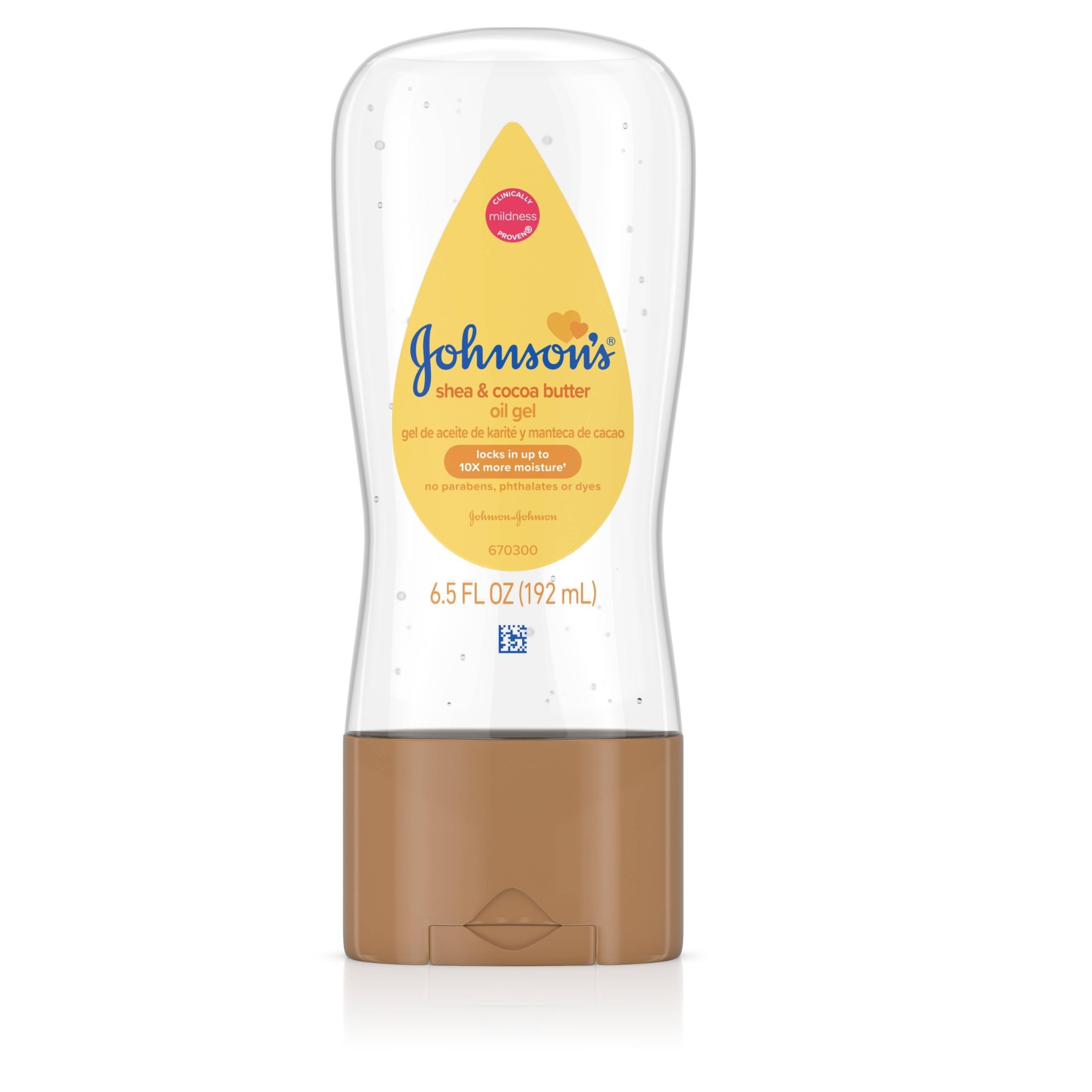 slide 1 of 9, Johnson's Baby Oil Gel with Shea & Cocoa Butter For Baby Massage, 6.5 fl oz