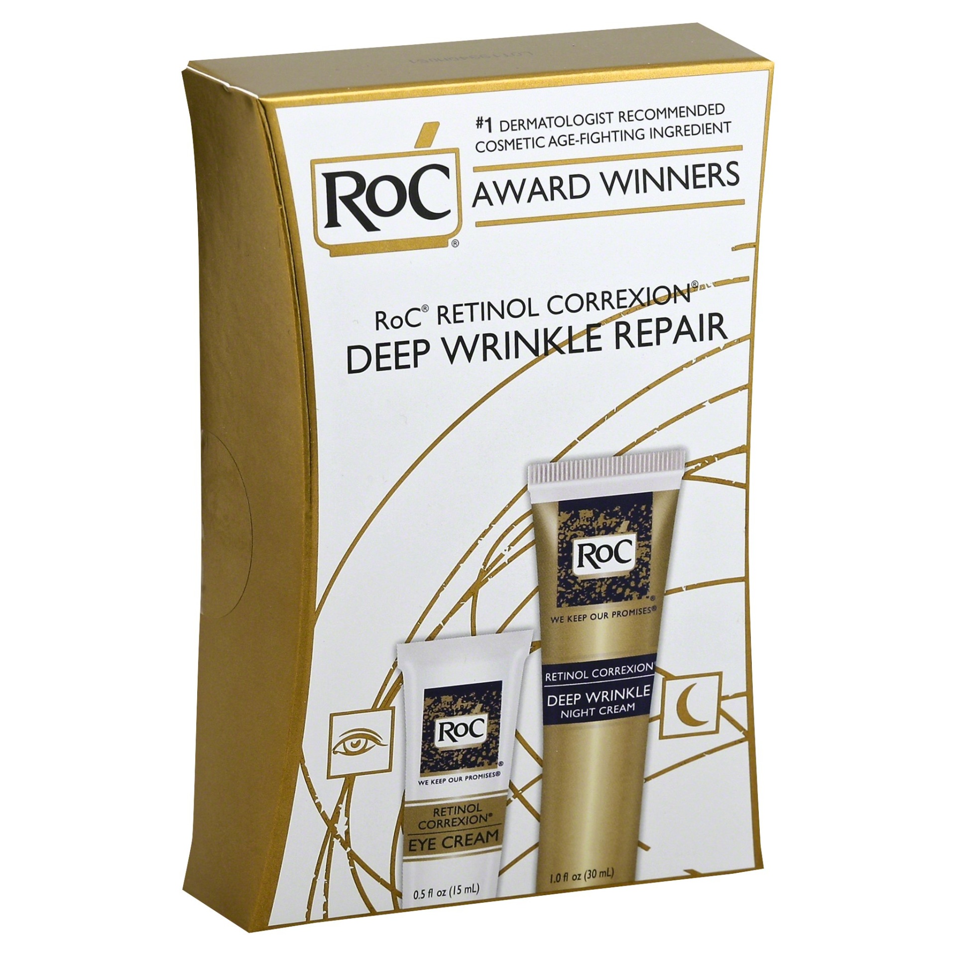 slide 1 of 1, RoC Retinol Correxion Deep Wrinkle Repair Pack, 2 ct