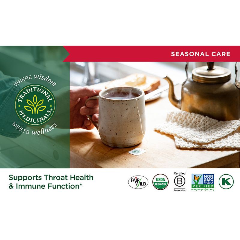 slide 10 of 13, Traditional Medicinals Organic Throat Coat Lemon Echinacea Herbal Tea - 16ct, 16 ct