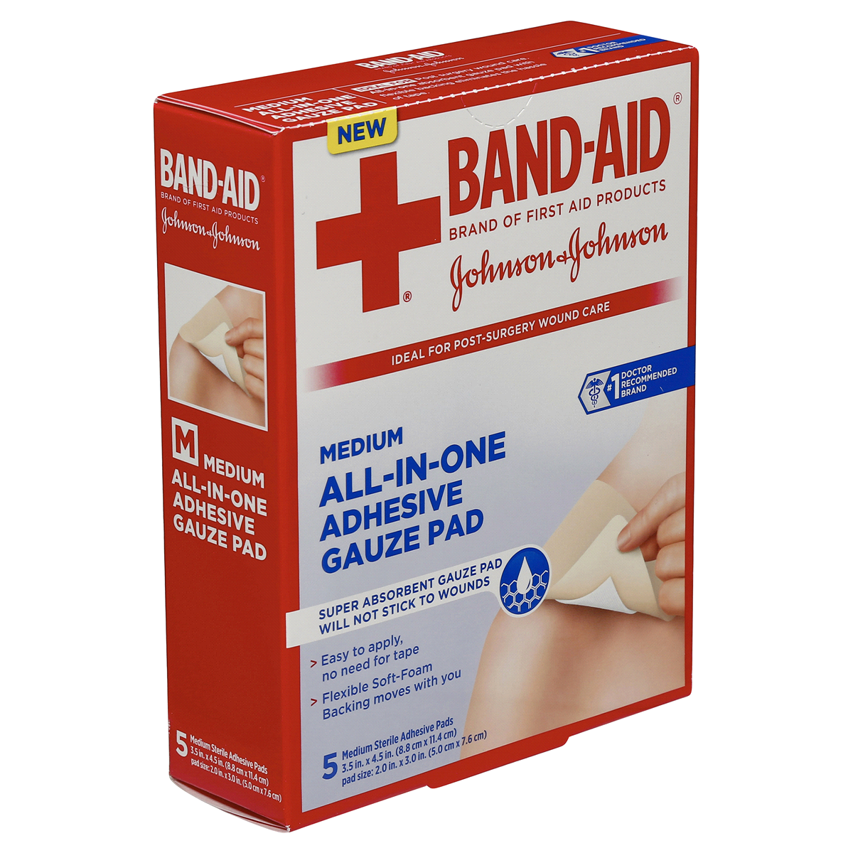 slide 13 of 14, BAND-AID Medium Sterile Adhesive Pads, 5 ct