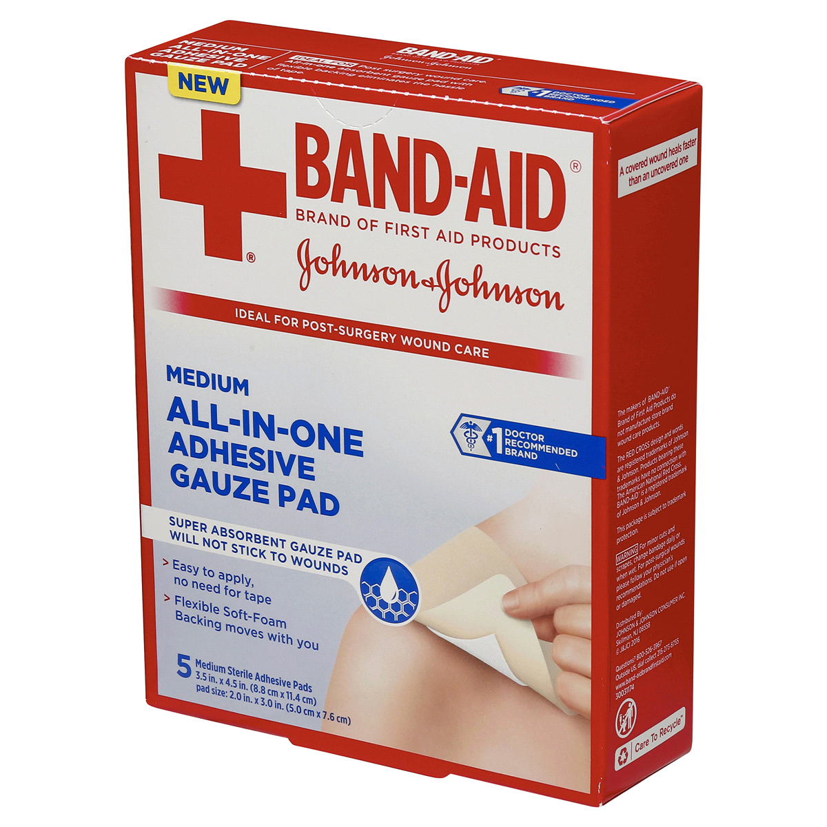 slide 7 of 14, BAND-AID Medium Sterile Adhesive Pads, 5 ct