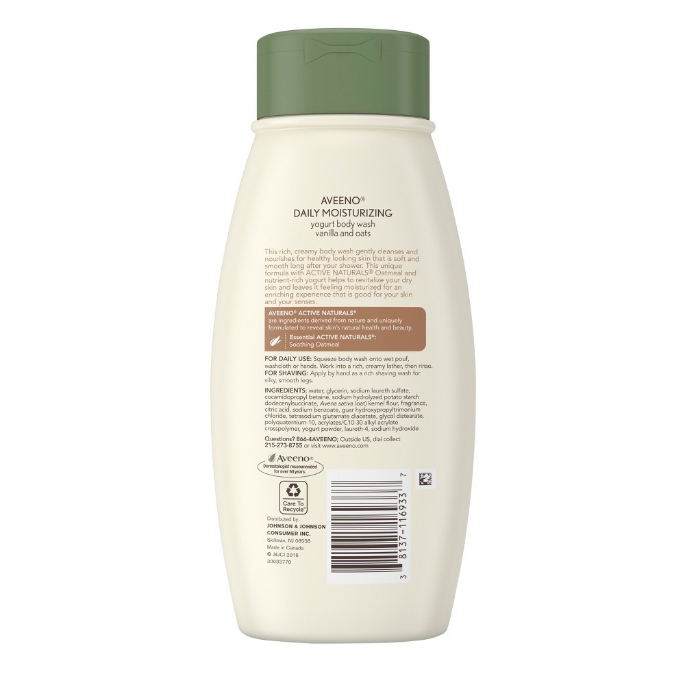 slide 3 of 8, Aveeno Daily Moisturizing Yogurt Body Wash, 18 oz