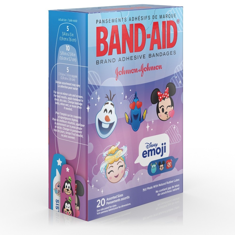 slide 2 of 8, BAND-AID Disney Emoji Assorted, 20 ct