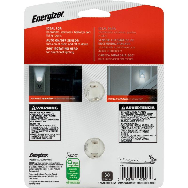 slide 2 of 5, Energizer 2pk Rotating Guide LED Nightlight, 2 ct