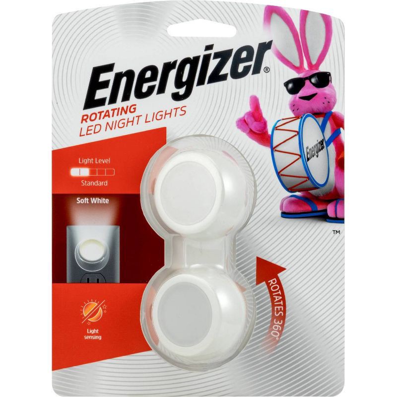 slide 1 of 5, Energizer 2pk Rotating Guide LED Nightlight, 2 ct