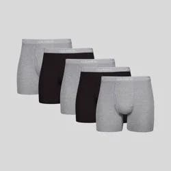 Hanes Men's Boxer Briefs 5pk - Black/Gray S: Tagless, Moisture Wicking, Breathable, Lightweight Fabric