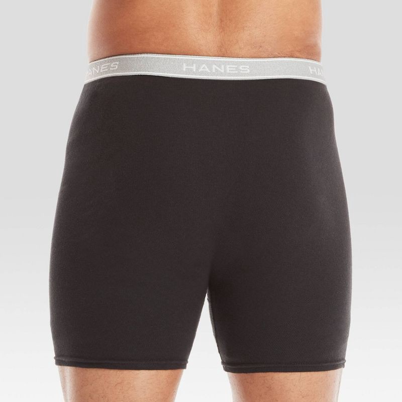 slide 9 of 10, Hanes Men's Boxer Briefs 5pk - Black/Gray M: Tagless, Breathable, Moisture Wicking, Lightweight Fabric, 5 ct