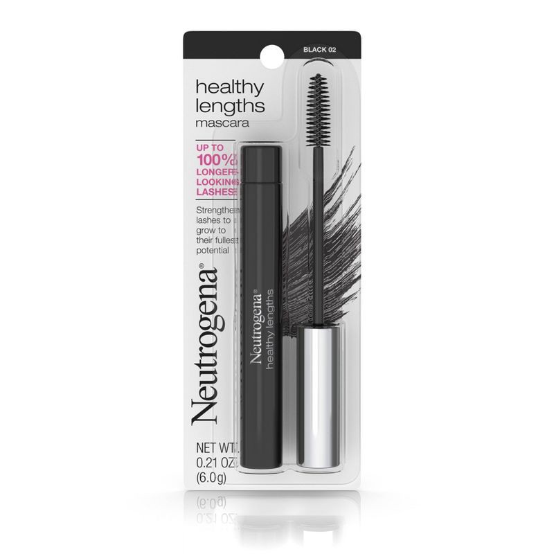 slide 2 of 6, Neutrogena Healthy Lengths Lash-Lengthening Mascara for Strong, Longer Lashes - 02 Black - 0.21oz, 0.21 oz