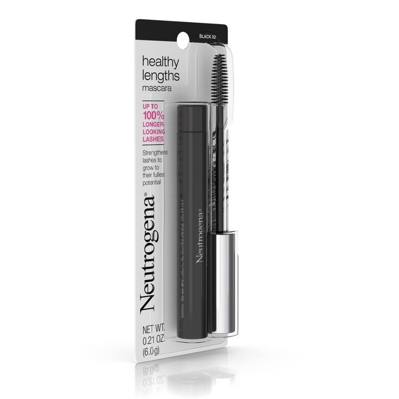 slide 4 of 6, Neutrogena Healthy Lengths Lash-Lengthening Mascara for Strong, Longer Lashes - 02 Black - 0.21oz, 0.21 oz