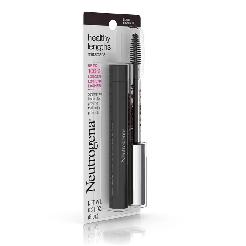 slide 4 of 6, Neutrogena Healthy Lengths Lash-Lengthening Mascara for Strong, Longer Lashes - 03 Black Brown - 0.21oz, 0.21 oz