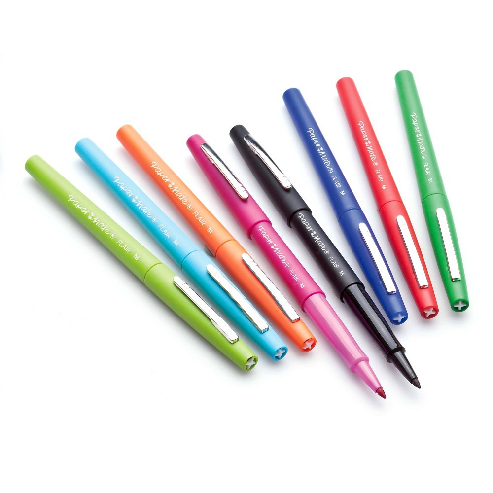 slide 10 of 10, Paper Mate Flair 5pk Felt Pens 0.7mm Medium Tip Multicolored, 5 ct