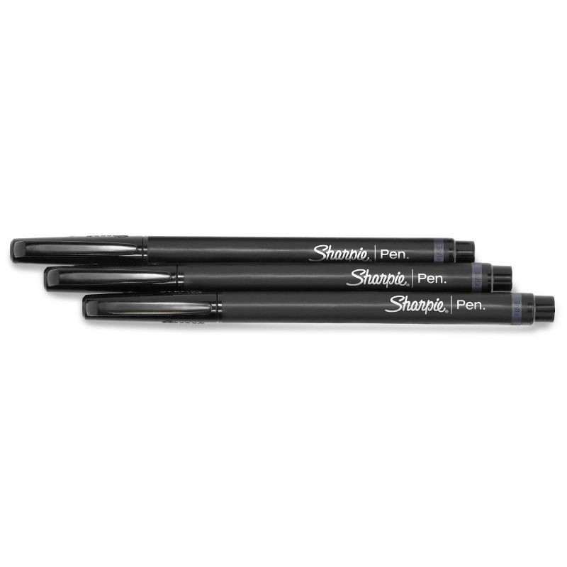 Sharpie 3pk Felt Marker Pens 0.4mm Fine Tip Black 3 ct