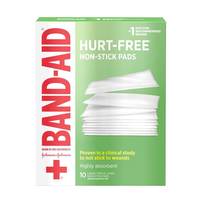 slide 1 of 6, Band-Aid Large Non Stick Pads - 10ct, 10 ct