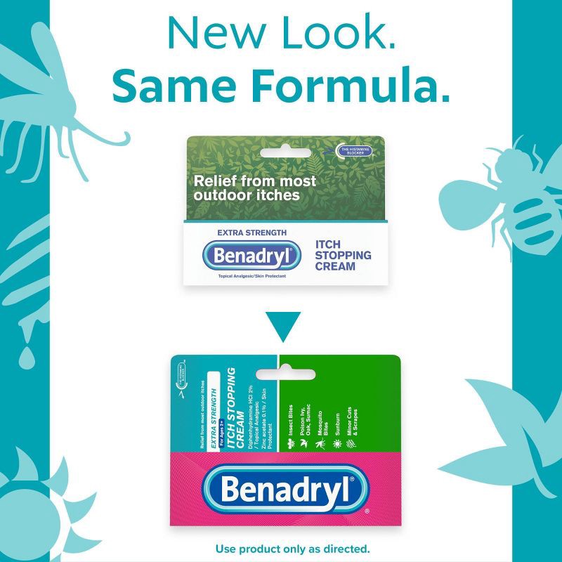 slide 3 of 8, Benadryl Extra Strength Anti-Itch Topical Analgesic Cream - 1oz, 1 oz