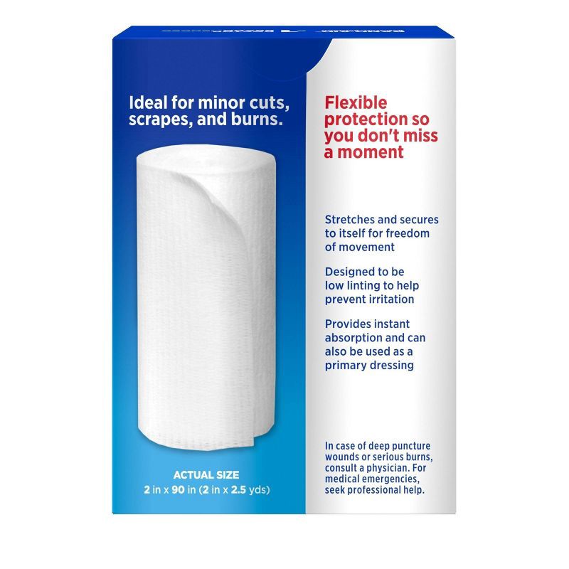 slide 2 of 6, Johnson & Johnson Brand First Aid Product Flexible Rolled Gauze - 2in x 2.5yd, 1 ct