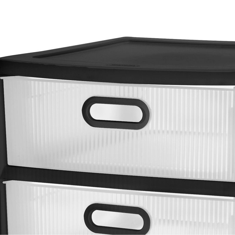 slide 5 of 12, Sterilite Ultra 3 Drawer Storage Cart Black: Plastic Utility Drawers with Casters, Portable Universal Storage, No Assembly Required, 1 ct