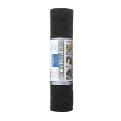 Con-Tact Brand Grip Premium Non-Adhesive Shelf Liner- Thick Grip Black (18''x 8'): Drawer & Cabinet Liner, Solid Pattern