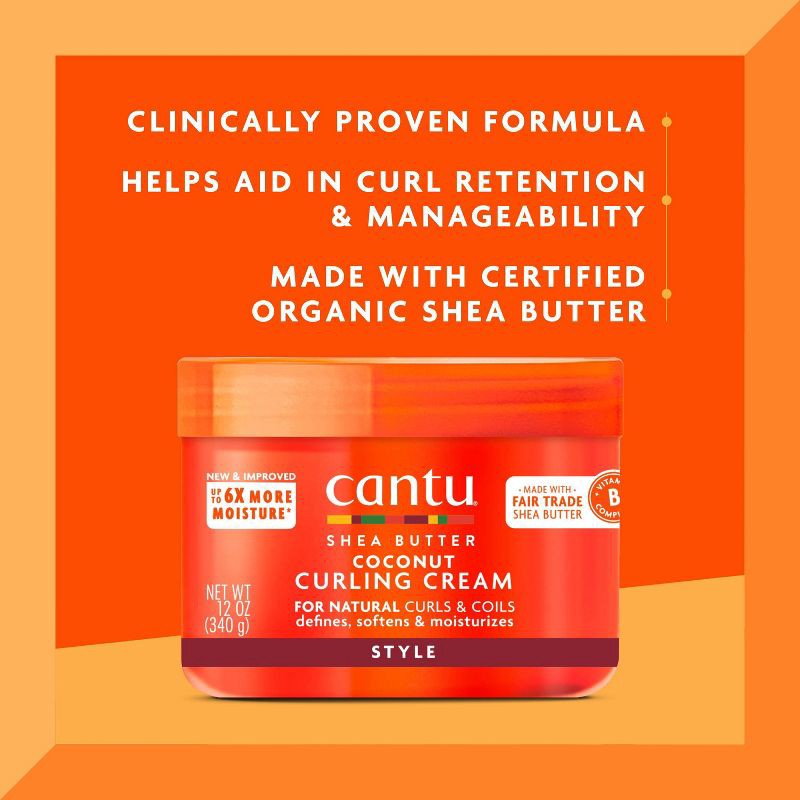 slide 3 of 9, Cantu Natural Hair Coconut Curling Cream with Shea Butter - 12oz, 12 oz