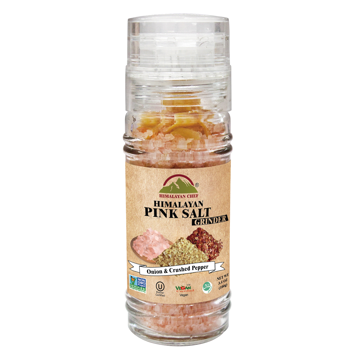 slide 1 of 1, Himalayan Chef Salt Onion, & Pepper Grinder, 3.53 oz