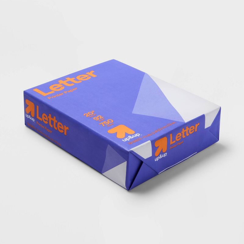 slide 3 of 3, 750 Sheets Letter Printer Paper White - up&up™: 8.5x11 Inch, 20 lb, 92 Brightness, Stationery, Office Supplies, 750 sheets, 20 lb