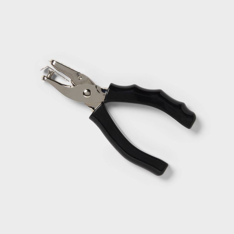 slide 3 of 4, 1 Hole Paper Punch - up&up™: Single Small Hole Puncher, Black, 10 Sheet Capacity, Non-Powered Desk Tool, 1 ct
