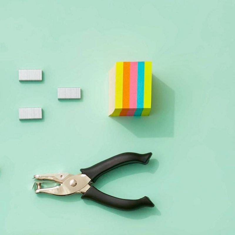 slide 4 of 4, 1 Hole Paper Punch - up&up™: Single Small Hole Puncher, Black, 10 Sheet Capacity, Non-Powered Desk Tool, 1 ct