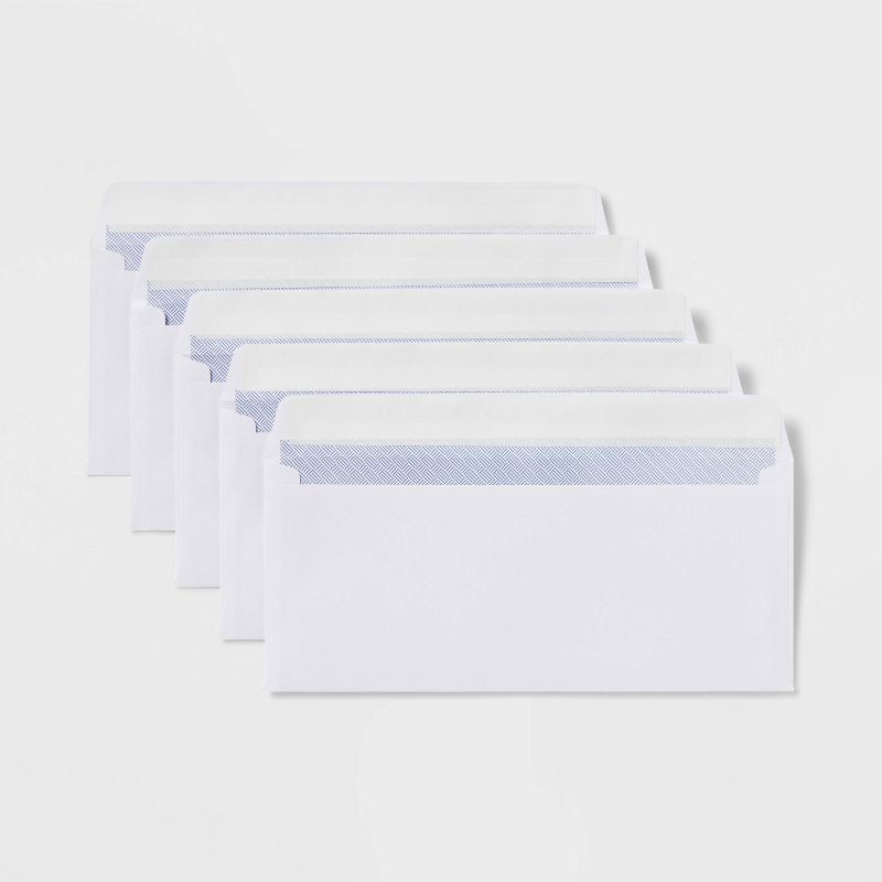 slide 3 of 3, 45ct 4"x9.5" Press and Seal Security Envelopes White - up&up™: Self-Seal Mailing, Business, Letter, Size 10, 45 ct
