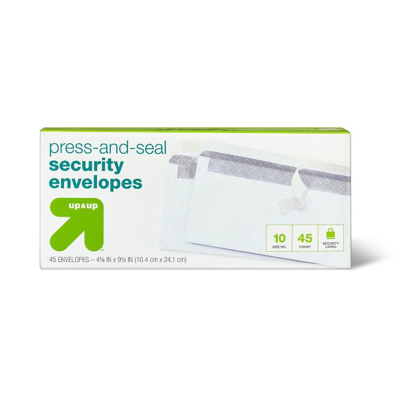 55ct Press And Seal Security Envelopes 3.5 X 6.5 White - Up & Up