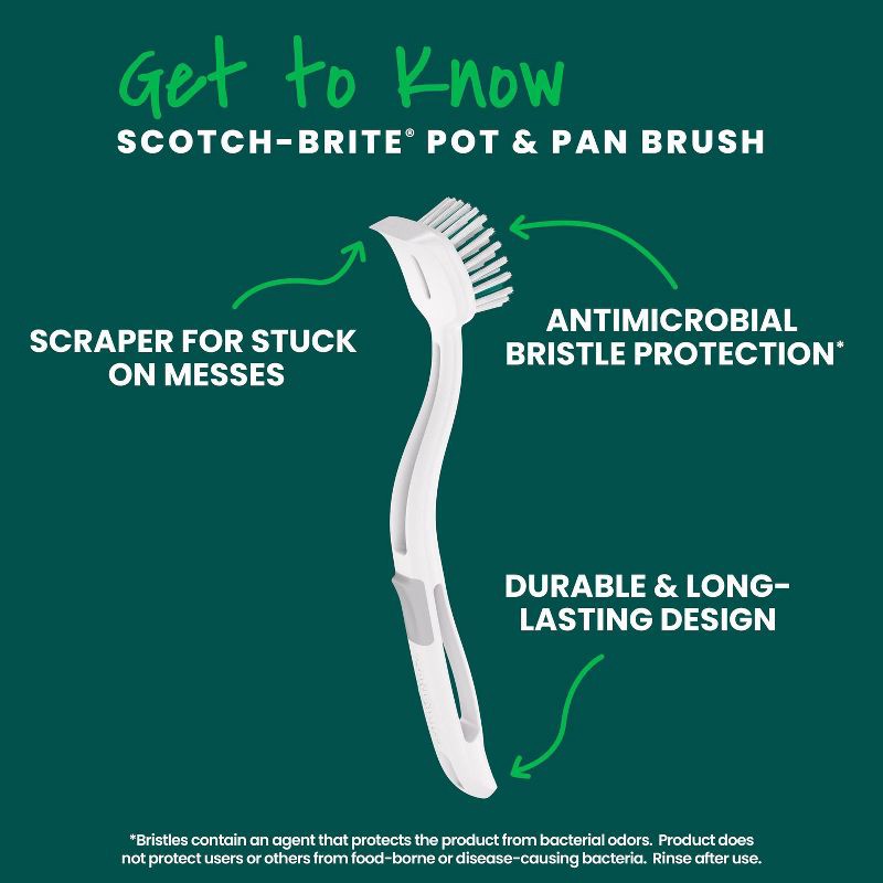 slide 3 of 11, Scotch-Brite Pot & Pan Brush, 1 ct