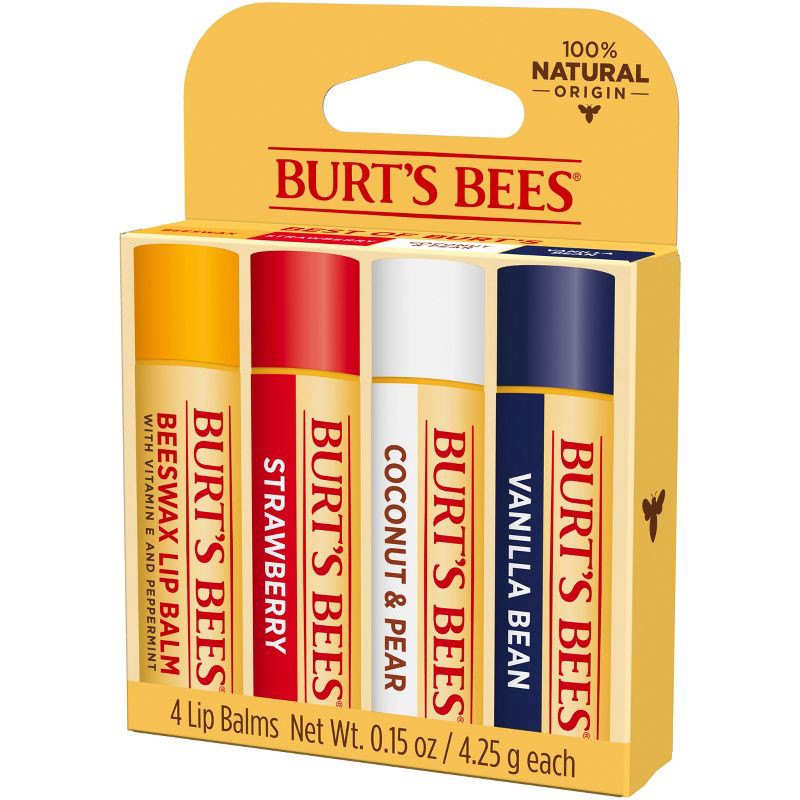 slide 2 of 15, Burt's Bees Lip Balm Best of Burt's - 4ct, 4 ct