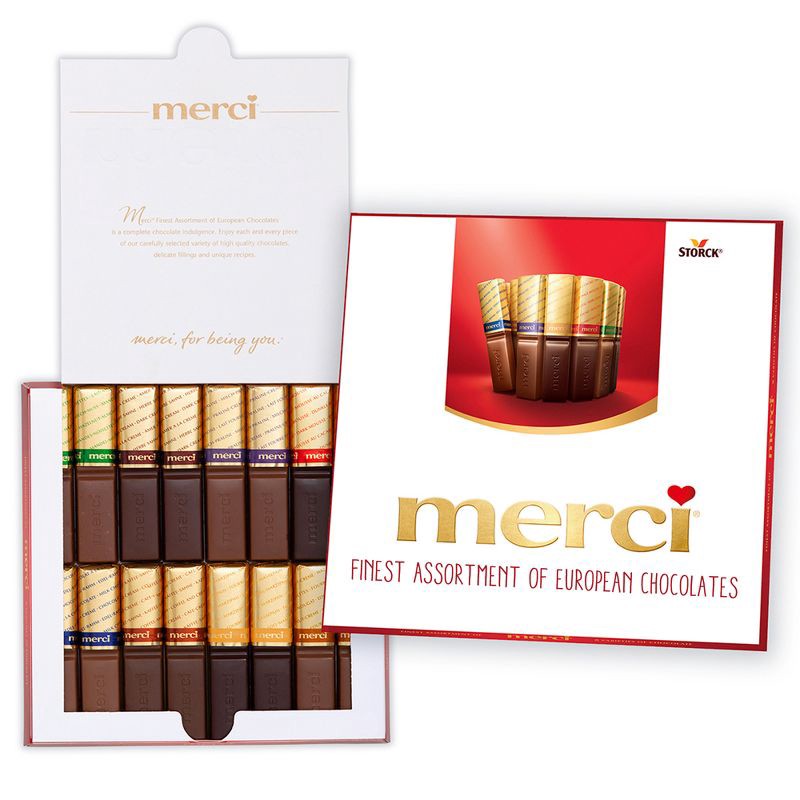 slide 2 of 6, Merci Finest Assortment of European Chocolates, Candy Gift Box - 16ct/7oz, 16 ct; 7 oz
