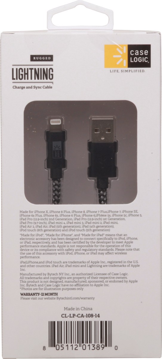 slide 5 of 9, Case Logic Rugged Lightning Charge and Sync Cable 1 ea, 1 ct